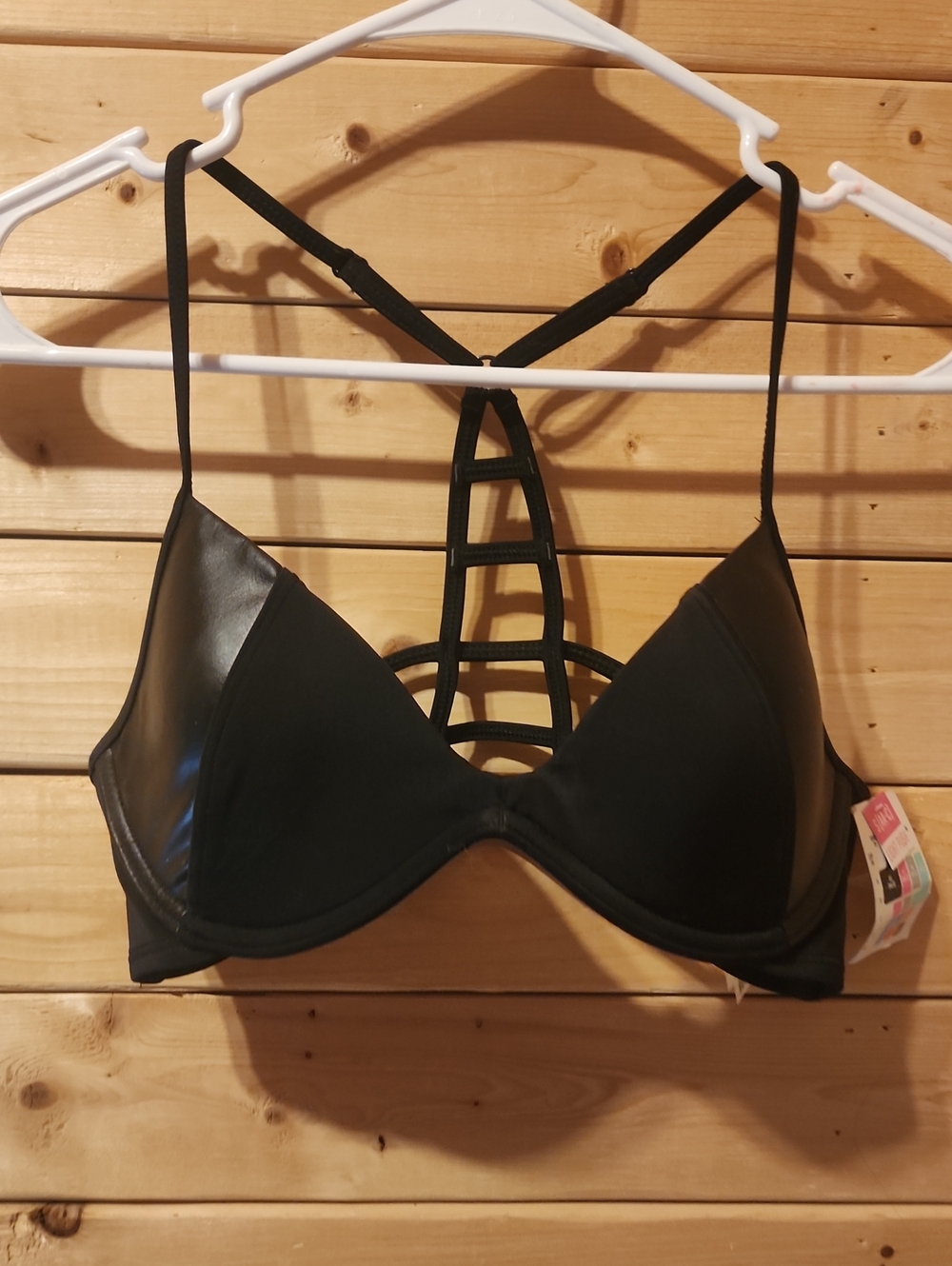 Womens PINK Victoria Secret Faux Swimsuit Bikini Top Only Size Small (Aa-c) New